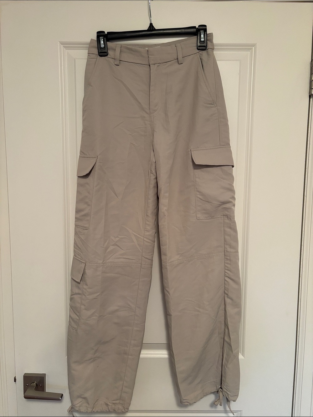 H&M Taupe Wide-Leg Cargo Pants